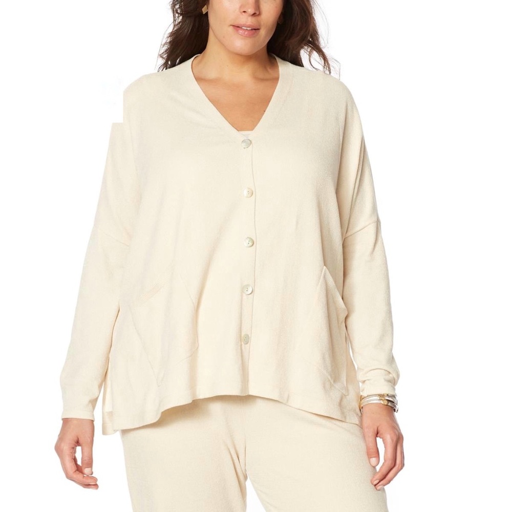 Cozy Chic Lite chenille Slouchy Button Down Oversized Cardigan Sweater
